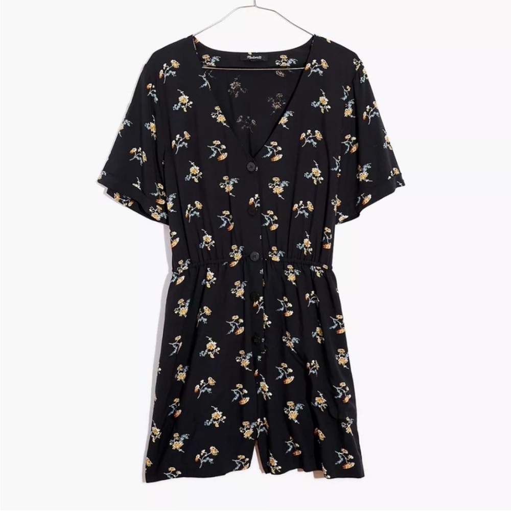 Madewell Floral Black Romper